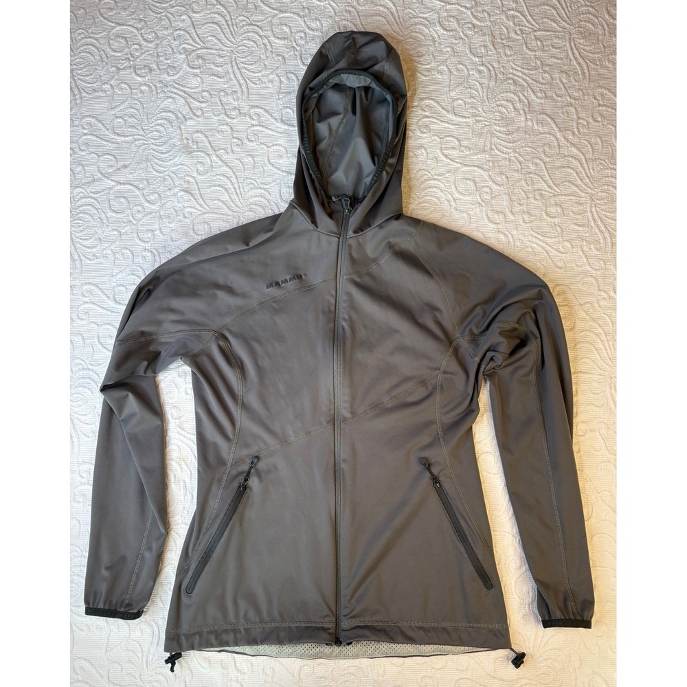 Mammut‎ Hooded Softshell Jacket Womens Size S Grey Zip Up Outdoor 1010-20300